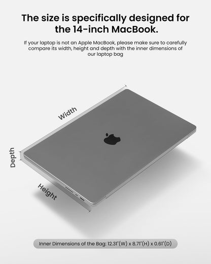 tomtoc 360 Protective Laptop Sleeve for 2026 14-inch MacBook Pro M5/M4/M3/M2 Pro/Max A3426 A3434 A3401 2026-2021, 13.5-14.4 Inch Surface Laptop 7/6/5/Studio 2/1, Water-Resistant Carrying Case