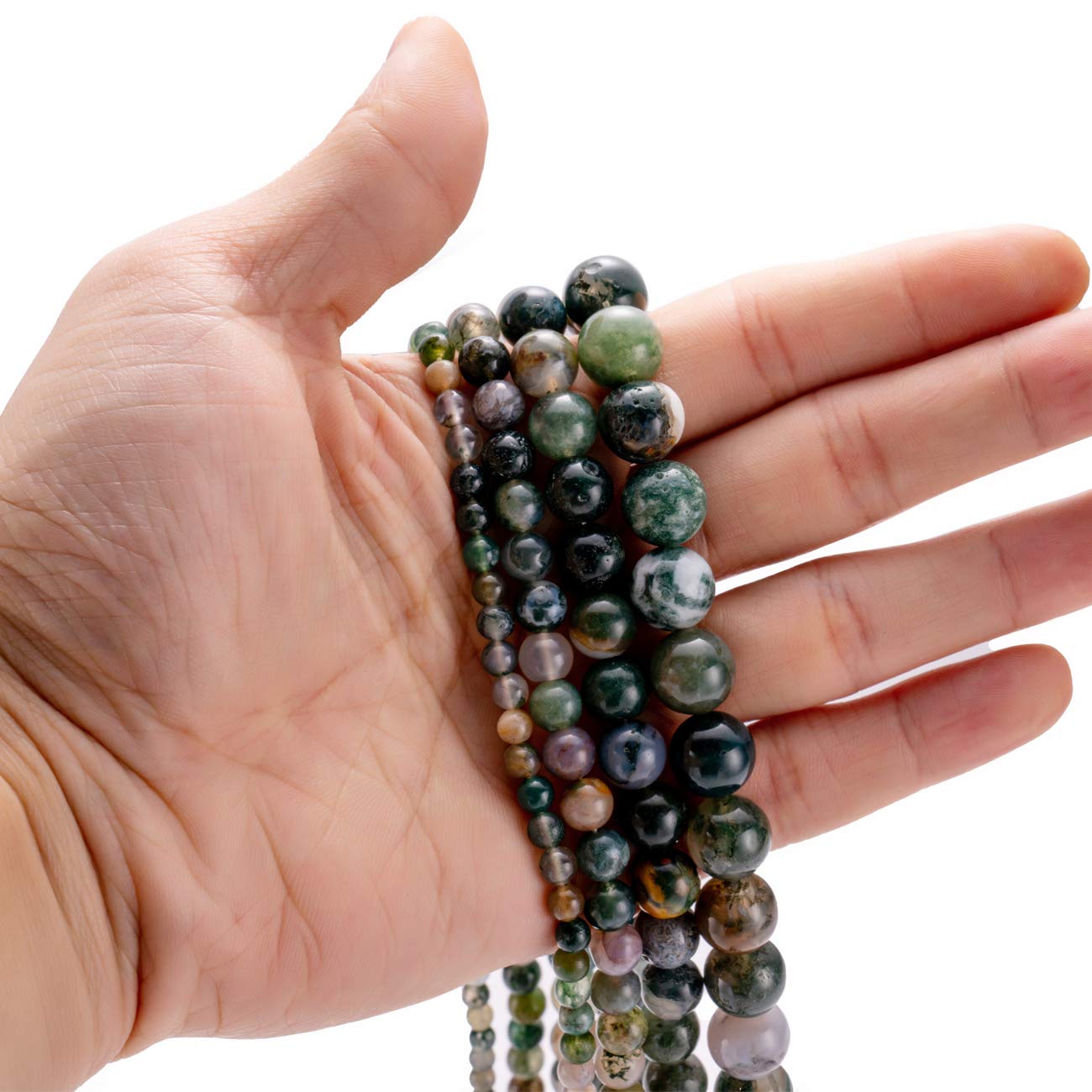 BEADIA Natural India Agate Stone Round Loose Semi Gemstone Beads for Jewelry Making 10MM 38PCS