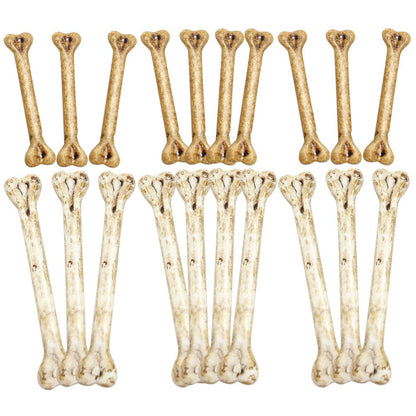 EXCEART 20pcs Mini Skeleton Bones Simulation Plastic Bone White Fake s Prop Skull Pendant Charm Artificial Ornaments Hanging Decor DIY Human Skeleton Costume
