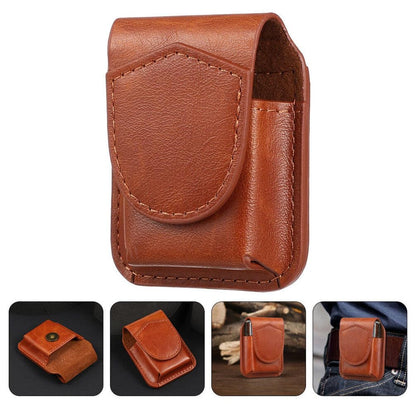 iplusmile Leather Lighter Case 2 Pack Cigarette Lighter Protective Sleeve Portable Storage Cover with Magnetic Buckle Compact 2.95X2.36X1.18In for Men