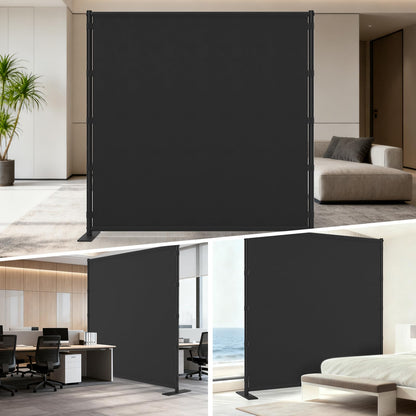 AKTOP Room Divider, Freestanding Single Panel Privacy Screen, Portable Temporary Wall Dividers for Room Separation, Large Room Partitions and Separators with Carrying Bag, 71''W x 76''H, Black