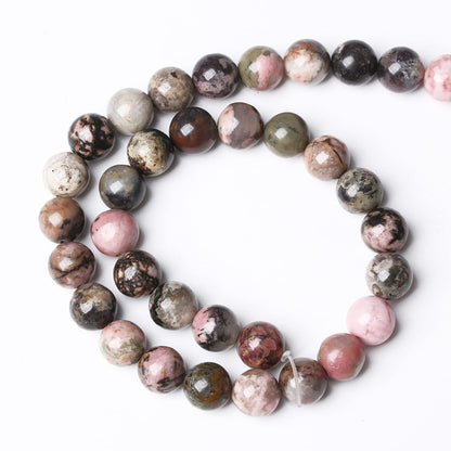 4MM 86PCS Natural Stone Black Stripe Rhodochrosite Gemstone Beads for Jewelry Making DIY Bracelet Necklace Semi Precious Crystal Beads