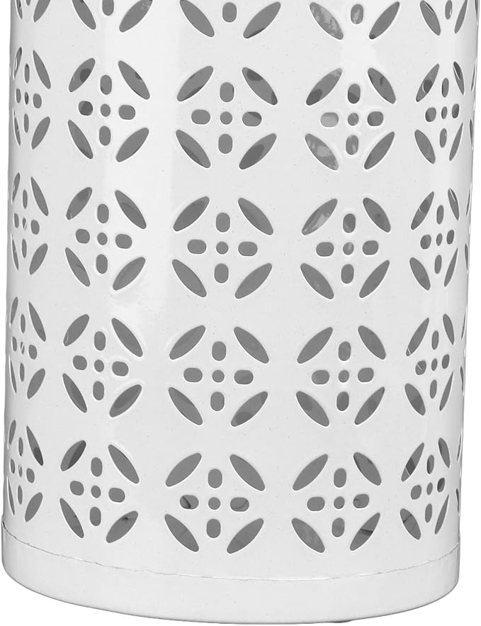 Zerodis Large Round Hollow Design Metal Umbrella Holder, Stylish Gold Finish Steel Umbrella Stand for Entryway, Home Office, and Outdoor Use (L)