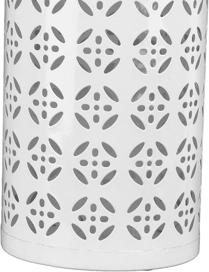 Zerodis Large Round Hollow Design Metal Umbrella Holder, Stylish Gold Finish Steel Umbrella Stand for Entryway, Home Office, and Outdoor Use (L)
