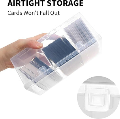 CDBXPRG Toploader Storage Box for 100 + 3" x 4" 35pt Rigid Card,Trading Card Storage Box with Dividers for 500+ Baseball Card Case,Playing Card Case for MTG, Sport Cards,Game Cards 1 PACK