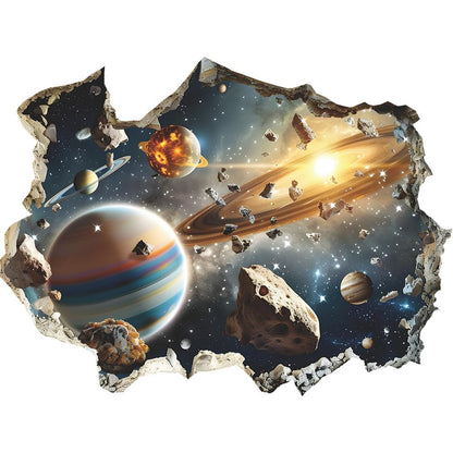 Quanhaigou 3D Galaxy Outer Space Wall Decals Stickers Wall Murals Wallpaper Decor for Home Floor Living Room (Universe Planet)