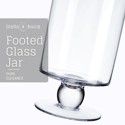 Stella Baicø Clear Glass Apothecary Jars, Candy Jar with Lid, Elegant Decorative Jars for Wedding and Party