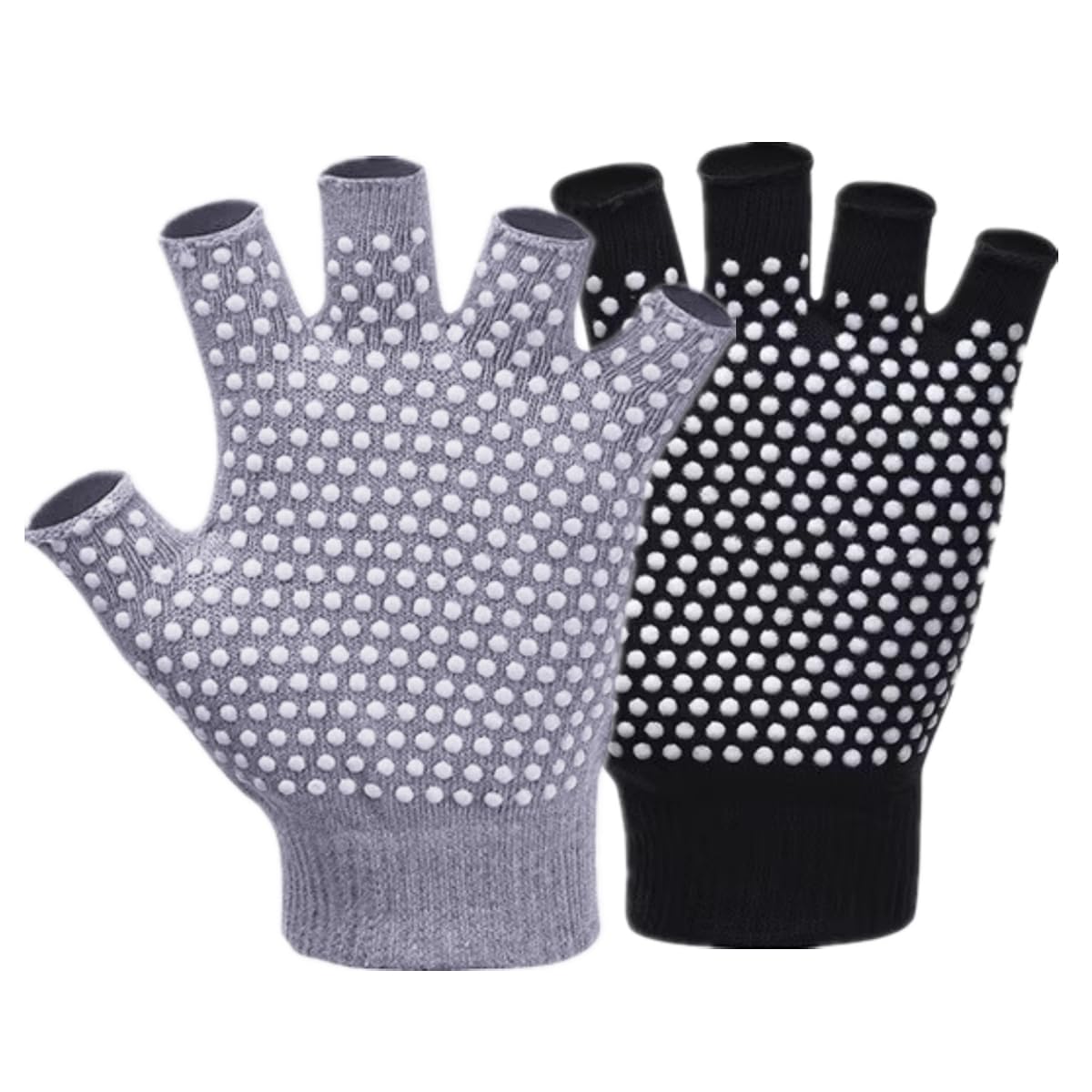 YL TRD V 2 Packs of Non Slip Fingerless Yoga Gloves Exercise Gloves Workout Gloves