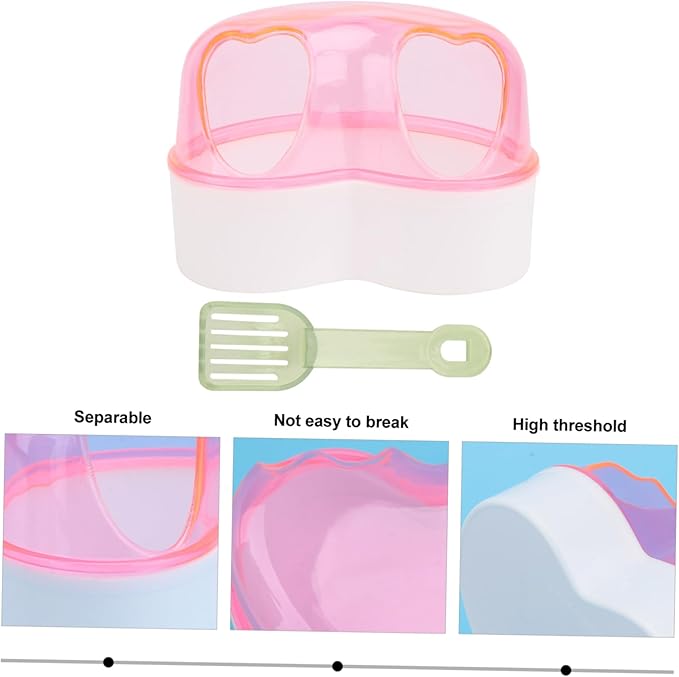 Mipcase Heart Shape Hamster Bathtub Small Pet Bathing Basin Chinchilla Dust Bath Pet Accessory for Hamster Bear