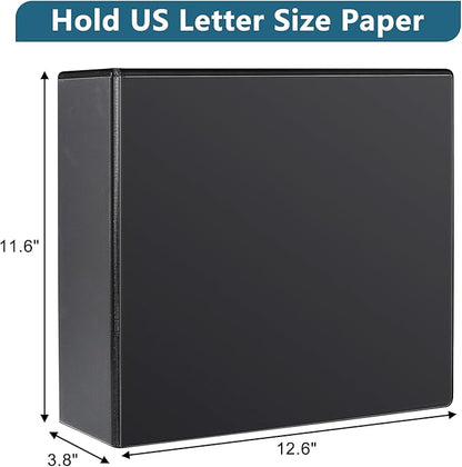 CIXILDTS 3" 3 Ring Binder, Standard 3-Inch Slant-D Ring Binder Fit Letter Size Paper, Presentation View Binders, 6 Packs, Black