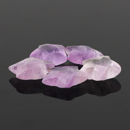 CRYSTALINES 5pcs, Wholesale Natural Amethyst Gemstones, Bulk Star Shape Stones, Assorted Loose Supply, DIY Craft-Jewelry Making, Chakra Healing Crystals, Gem Collection, 8-10mm