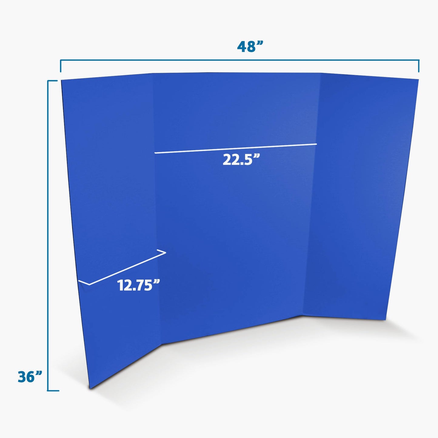 Flipside Products 36” x 48” Project Boards for Presentations, Science Fair, School Projects, Event Displays and Trifold Picture Board, Proudly Made in USA - Blue - 10 Pack