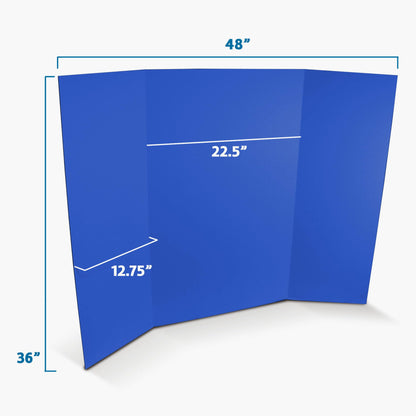Flipside Products 36” x 48” Project Boards for Presentations, Science Fair, School Projects, Event Displays and Trifold Picture Board, Proudly Made in USA - Blue - 10 Pack