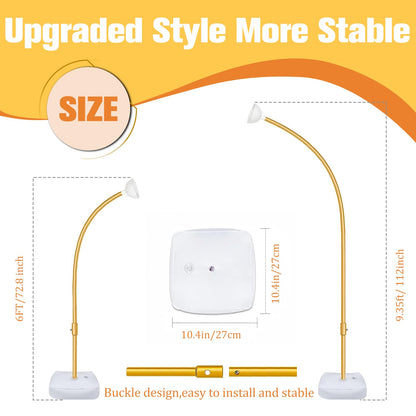 Bazen Upgraded 8.2ft & 5ft Balloon Arch Kit Glod Free Bending Shape Deformation Balloon Column Stand Half Arch Balloon Stand with Base Balloon Arch Frame for Wedding Baby Shower Birthday Decoration