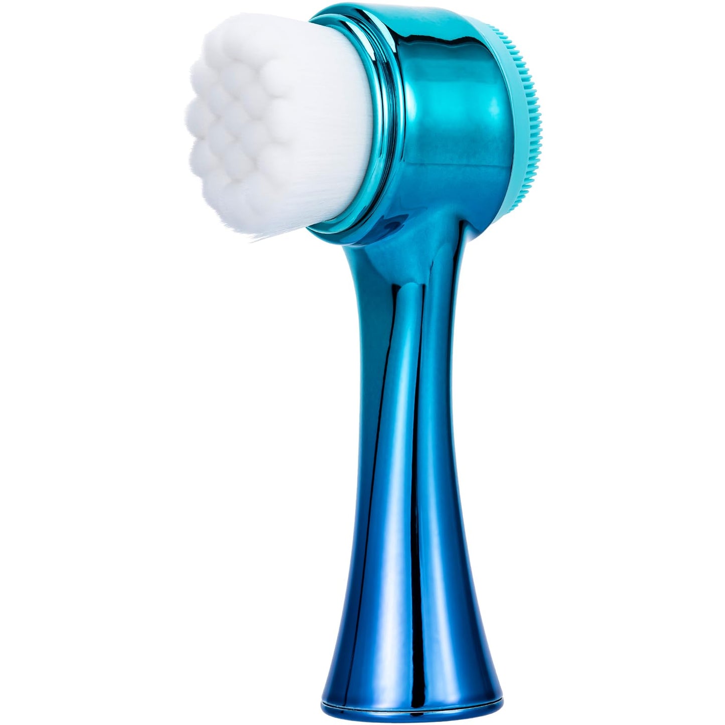 Face Brush 2 in 1, Facial Cleansing Exfoliating Scrubber Brush, Silicone Double Side Manual Face Wash Scrub Brush with Soft Bamboo Charcoal Fiber for Deep Pore Cleansing, Massaging, Skin Care