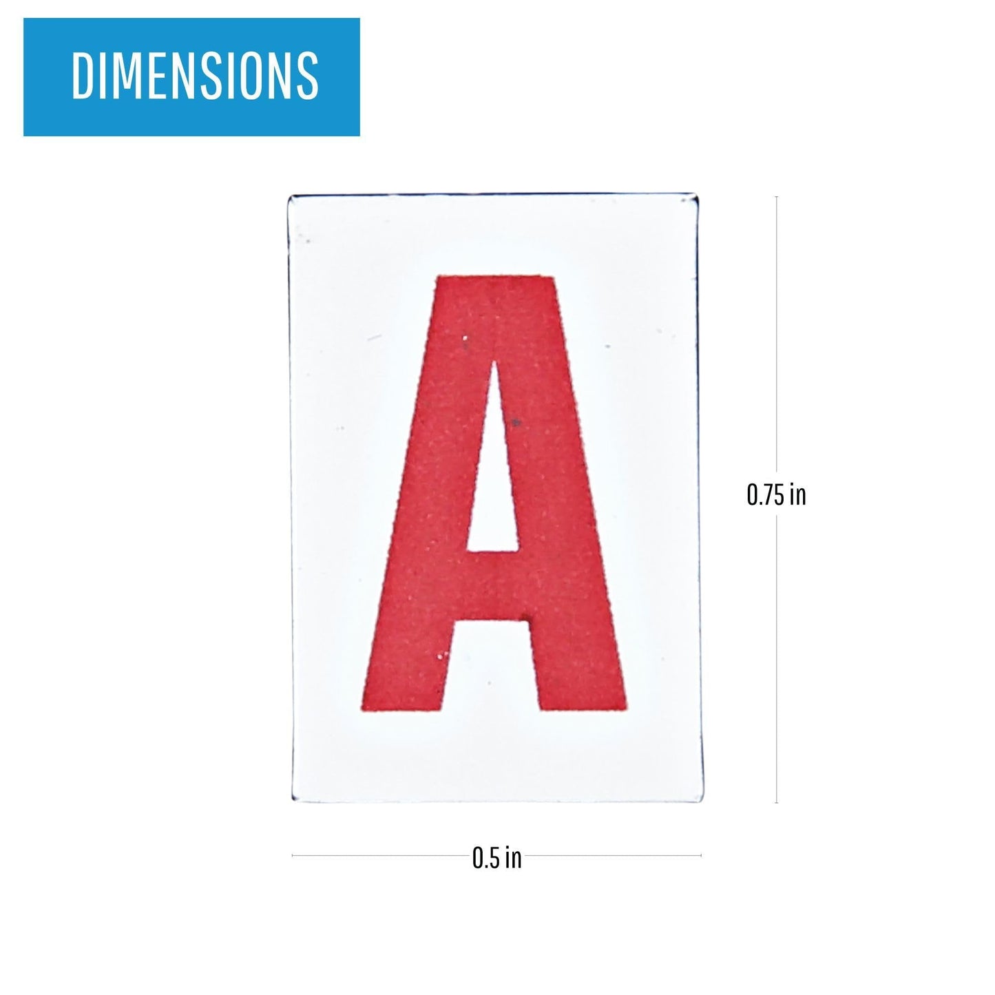MasterVision Magnetic Letters, 1/2" x 3/4", Red on White, 120 Pieces