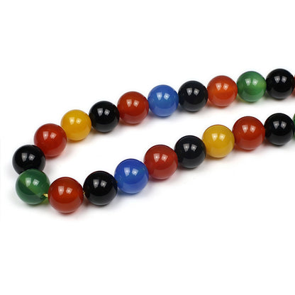 MJDCB AAA Natural Multicolor Agate Beads Round Colorful Stone Energy Healing Beads for DIY Necklace Bracelat Jewelry Making Strand 15" (4mm)