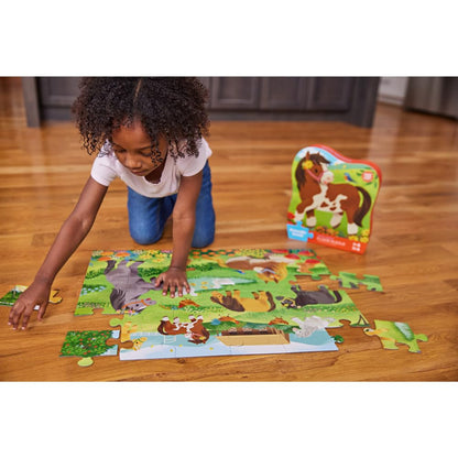 Crocodile Creek Jigsaw Puzzle, 36 Piece for Kids 3 Years and Up, Heavy-Duty Shaped Box for Storage, Finished Puzzle Size 18 x 24 inches, Pretty Ponies