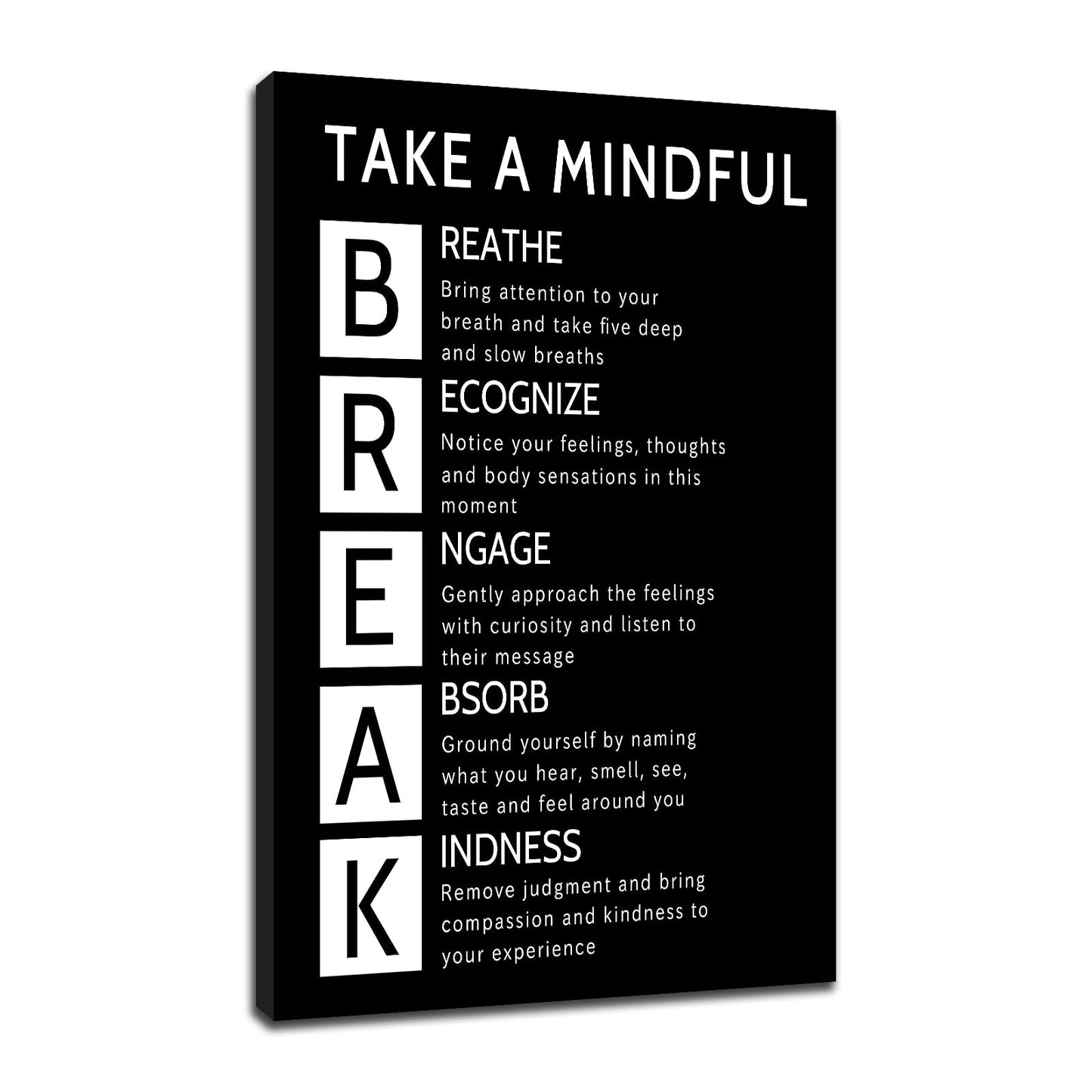 Inspirational Wall Art Motivational Quotes Canvas Poster Print Modern Inspiring Home Decor Picture Painting Artwork for Home Bedroom Office Meditation Corner Stretched and Framed [18''Wx24''H]
