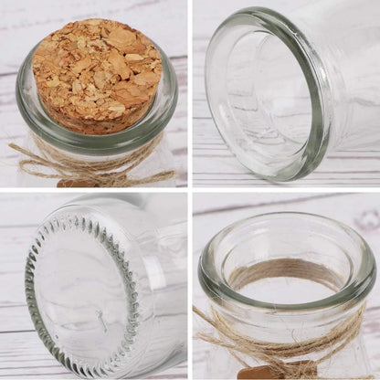 CUCUMI 12pcs 3.4oz Small Glass Jars with Lids, 100ml Candy Jars Potion Bottles with Cork, Mini Jars Set for Party Wedding Favors Halloween Décor