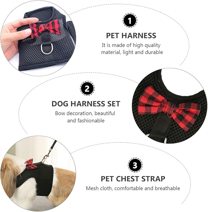 Milisten Pet Vest Harness Breathable Mesh Dog Chest Strap Adjustable Size L (35-40cm) Small Animal Harness for Rabbits, Guinea Pigs, and Squirrels