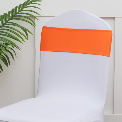 Gankar Burnt Orange Chair Sashes 50 Pack, Spandex Halloween Chair Sashes, Orange Chairs Bands for Party Banquet Theme Event Decor