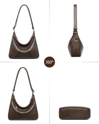2PCS Purses for Women, Soft Vegan Leather Hobo Bag Slouchy Crossbody Shoulder Handbag Fall Brown Tote 2025
