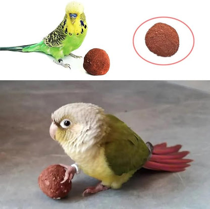 4 Pack Bird Mineral Block Natural Formula Clay Ball Bird Beak Grinding Stone Rock Blocks Calcium Supplement Parrot Chewing Toys for Parakeets Quaker Senegal Conure Budgies Cockatiel Greys