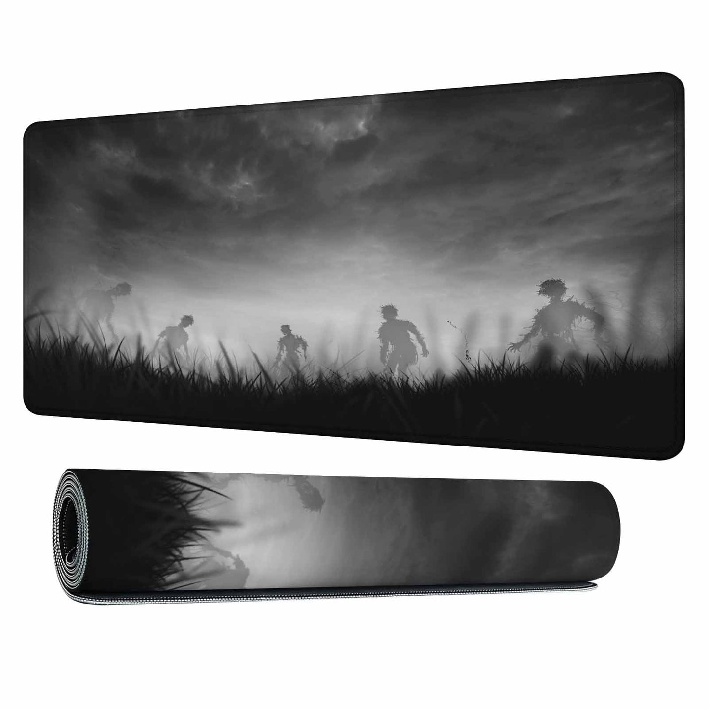 Y YIHANGBEST Creepy Zombies Gaming Mouse Pad Haunted Field Eerie Landscape Halloween Large Mousepad Desk Keyboard Mat for PC,Home,Office 35.4"X15.7"