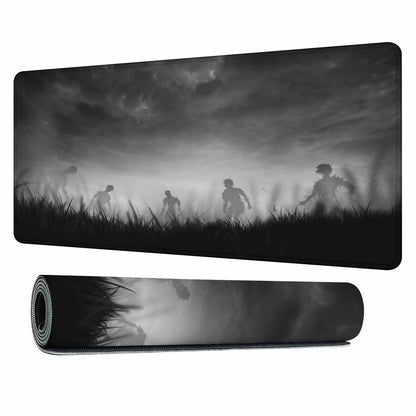 Y YIHANGBEST Creepy Zombies Gaming Mouse Pad Haunted Field Eerie Landscape Halloween Large Mousepad Desk Keyboard Mat for PC,Home,Office 35.4"X15.7"
