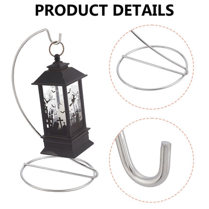 DELORIGIN 6PCS Ornament Display Stand Holder Silver Iron Hanging Hook Rack for Baubles Glass Globe Air Plant Terrarium Witch Ball Wedding Accessories Wind Chimes Handicrafts Displaying 7.87" H