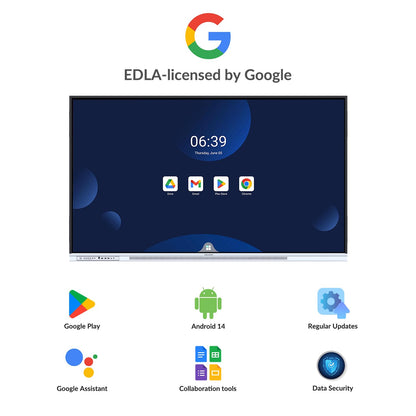NEWORK 75 Inch 4K Smart Board - Google EDLA-Certified Interactive Whiteboard, Android 14, 50-Point Touch, Wireless Casting - Digital Whiteboard for Classrooms & Hybrid Offices (Board Only)