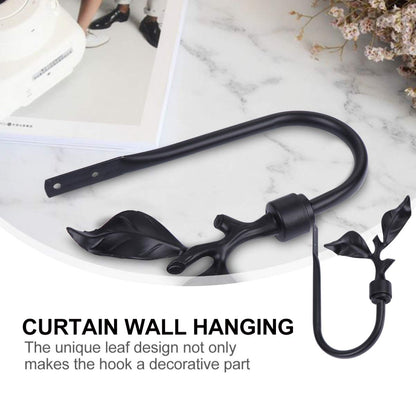 Curtain Holdbacks Curtain Wall Hooks Wall Mounted Curtain Drapery Tiebacks Heavy Duty Vintage Leaves Curtain Holdbacks for Home Office Bedroom Kitchen Black Brass
