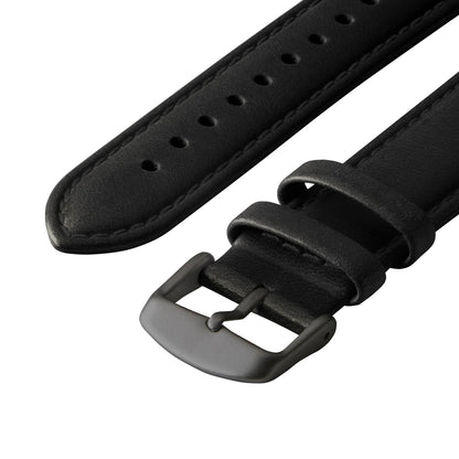 Archer Watch Straps - Top Grain Leather Straps for Apple Watch (Black/Matched Thread, Matte Gray Hardware, 40/41/42mm)