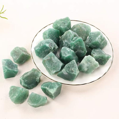 2PCS Natural Raw Stone Healing Crystals Bulk, Gemstones for Reiki, Meditation, Home Decor, Garden Fountain Rocks (Green Aventurine)