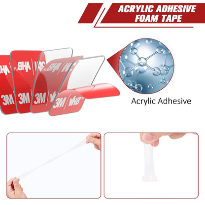 3M Double Sided Adhesive Pads Heavy Duty VHB 2" x 2" 0.02in Thick 40 PCS Clear 4905 Square Sticky Mounting Strong Adhesive Waterproof Foam Tape for Home Office Car Deco