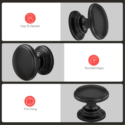 homdiy 20 Pack Black Cabinet Knobs Matte Black Drawer Knobs Kitchen Hardware for Bathroom, Cupboard, Furniture