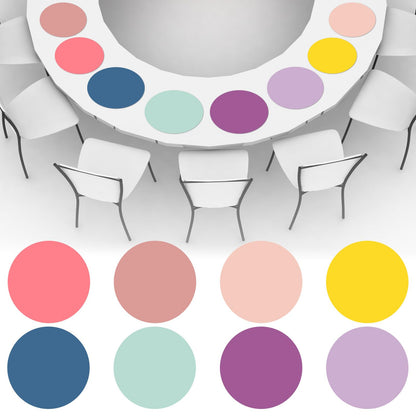 gisgfim 24PCS Dry Erase Dots 12 Inch Whiteboard Marker Wall Decor Removeable Circle Sticker Spots Writing Spots Set for Classroom Table Teachers Students Supplies (Morandi)