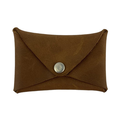 Hide & Drink, Rustic Leather Envelope Shaped Coin Case, Secret Bag Miniature World, Handmade Includes 101 Year Warranty (Single Malt Mahogany)