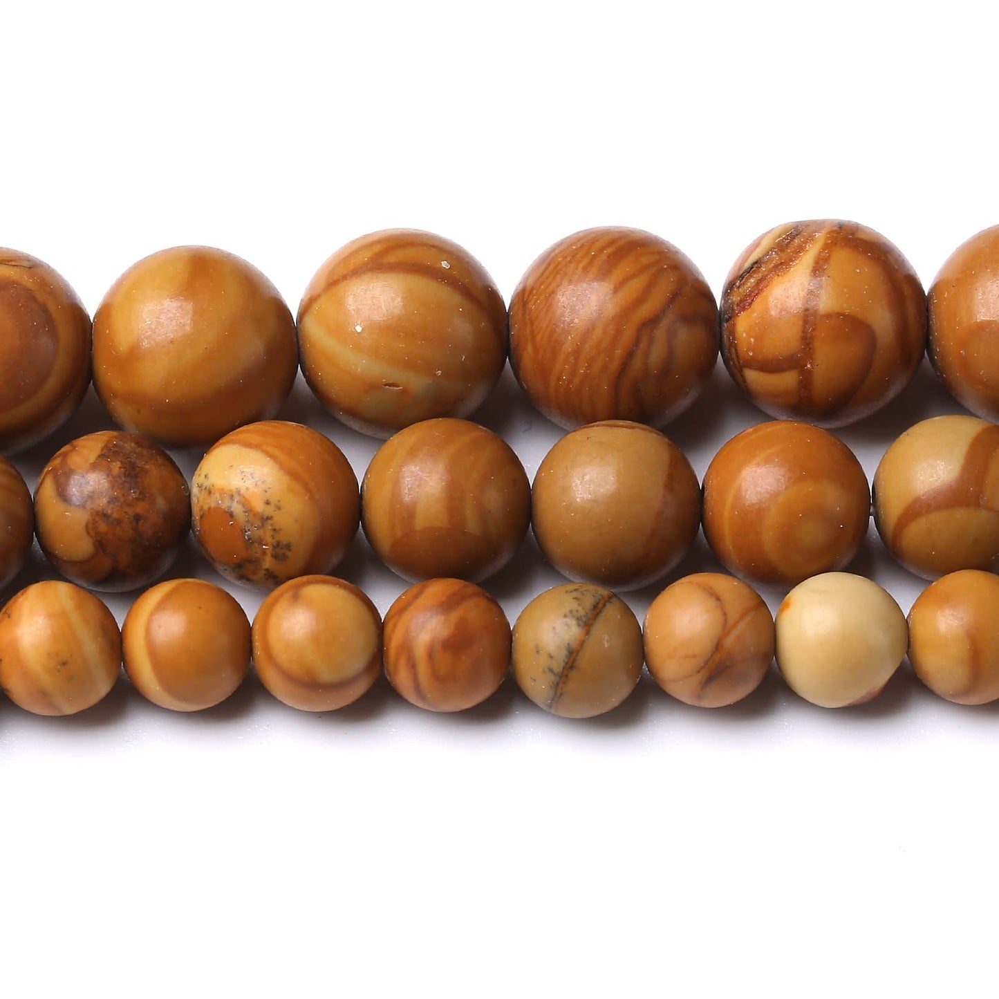 90PCS 4MM Natural Woodgrain Jasper Stone Beads Energy Healing Beads for DIY Jewelry Bracelet Necklace Making for Jewelry Making15Inch