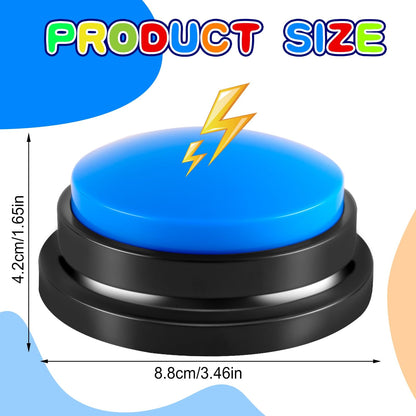 Ovveroche 6 Pieces Recordable Answer Buzzers Button Answer Buzzers Game Show Buzzer Recordable Button Classroom Buzzers Perfect for Study Office Home and Pet Buttons Training Toy