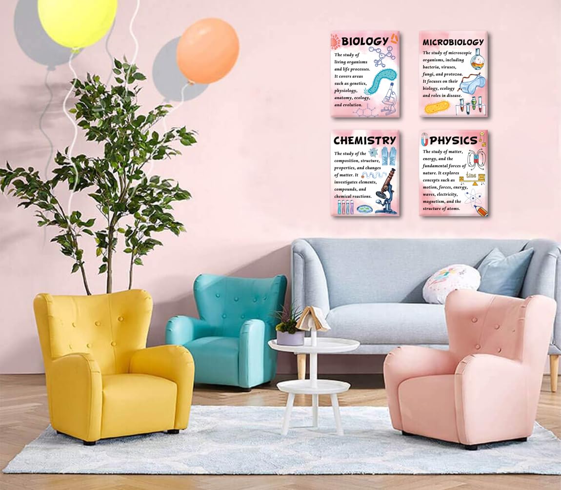 Chemical Science Wall Art Prints,Framed Science Quotes Classroom Poster,Inspirational Explore Wall Art,Funny Physics Chemical Pink Art Poster for Laboratory Classroom Decor(8" x10)
