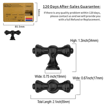 Amerdeco 10 Pack Matte Black Kitchen Cabinet Knobs 2.1 Inch(53mm) Single Hole Cabinet Handles Dresser Knobs Drawer Knobs and Pulls for Bathroom Cabinets