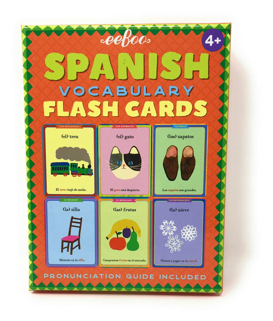 eeBoo: Spanish Vocabulary Flash Cards, Learn Spanish, Imaginative Problem Solving, Educational Games that Cultivates Conversation, Socialization, and Skill-Building, Perfect for Ages 4 and up
