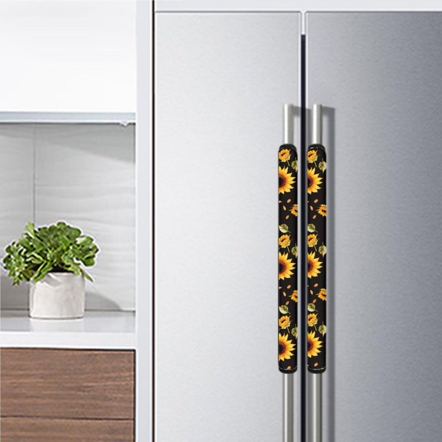 ASQVTIFE 6 Pieces Sunflower Refrigerator Handle Covers Hippie Sunflower Decorations Fridge Refrigerator Door Handle Covers for Fridge Microwave Oven Dishwasher Handle Protector