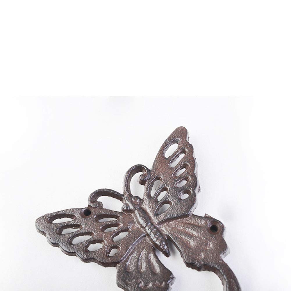 Hdtyyln Butterfly Hook, Cast Iron Wall Hooks, Heavy Duty Coat Hooks, Decorative Animal Hook for Home Kitchen Balcony Office Outdoor Garden Hanging Clothes Caps Bags Coats Daily Tools Planter, 1Pcs