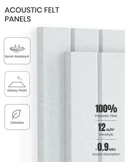 Large Felt Bulletin Board 48" x 36" Cork Board Alternative-12 Pack with 70 Safe Removable Adhesive Tabs, Cork Boards for Walls Cork Board for Home Office Classroom Pin Board-Cold White