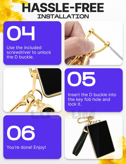 Lucrum Compatible with Tesla Card Key Holder & Leather Keychain - Model 3, S, Y, X, Cybertrack 2023-2024 TPU Accessories - Black
