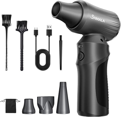 Electric Compressed Air Duster, 300000 RPM Super Powerful Cordless Air Blower, Rechargeable Brushless Motor, 3-Speed Adjustable, Durable Design for Keyboard, PC & Electronics Cleaning