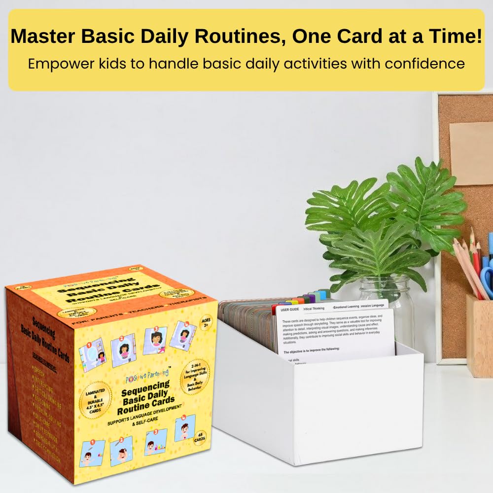 Sequencing Basic Daily Routine Conversation Cards | Learning Material for Social Skills & Emotional Intelligence | Speech Therapy Resources | ESL, Articulation, Storytelling, Sequencing Card Game